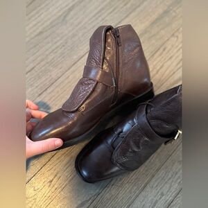 Italian leather fabrizio chini booties brown 38